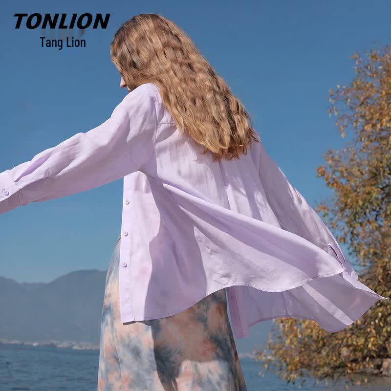 TonLion Women s Summer Cool & Breathable Long Sleeve Casual Shirt L