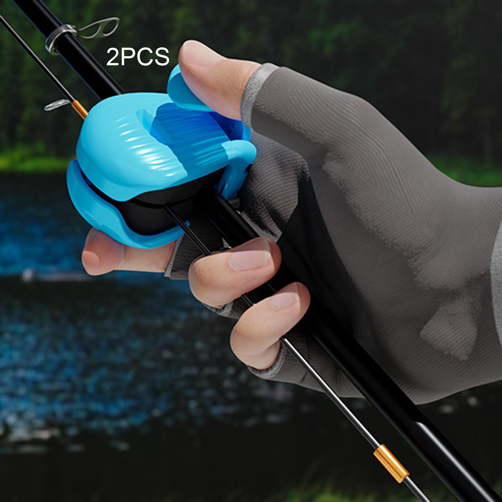 

2 Fishing Rod Holder Straps Wrap Gear, Levels of Adjustment, 4.5 X 3 Cm, Clips, for синий