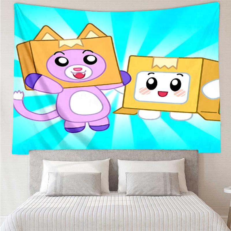 LankyBox Print Tapestry, Backdrop, Easy Setup, Ideal for Bedroom, Office & Living Room, with Aesthetic Wall Hanging Decor.