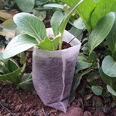 Good-400 Pcs Seeding Bags Small Plant Grow Bags Non-Woven Seedling Raising Pots Gardening Supply For Home Garden