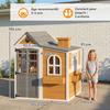 Outdoor Wooden Playhouse for Children, Door, Windows, 3 Flower Boxes, Yellow