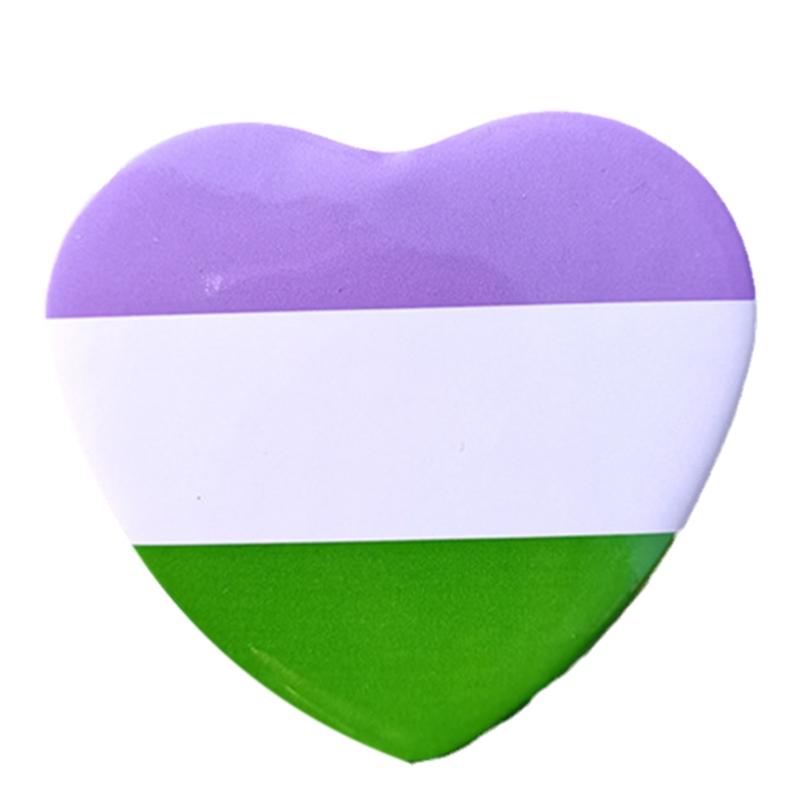 Tinplate Couples Lapel Pin Colorful Heart Shaped Punk Romantic Goth Halloween Enamel Badges Brooches Pins for Backpacks