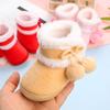 Baby Shoes with Soft Soles To Keep Warm 0-12 Months Old Children's Baby Toddler Men and Women Plus Velvet Cotton Winter Socks and Shoes