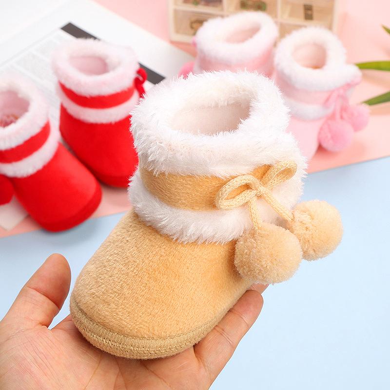 Babyschuhe mit weichen Sohlen zum Warmhalten 0-12 Monate alte Kinder Baby Kleinkind Männer und Frauen plus Samt Baumwolle Winter Socken und Schuhe