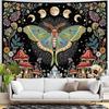 Sun and Moon Tapestry Used for Bedroom Hippies Bohemian Flower Plant Wall Tapestry Aesthetic Retro Galaxy Star Spirit Large Tape
