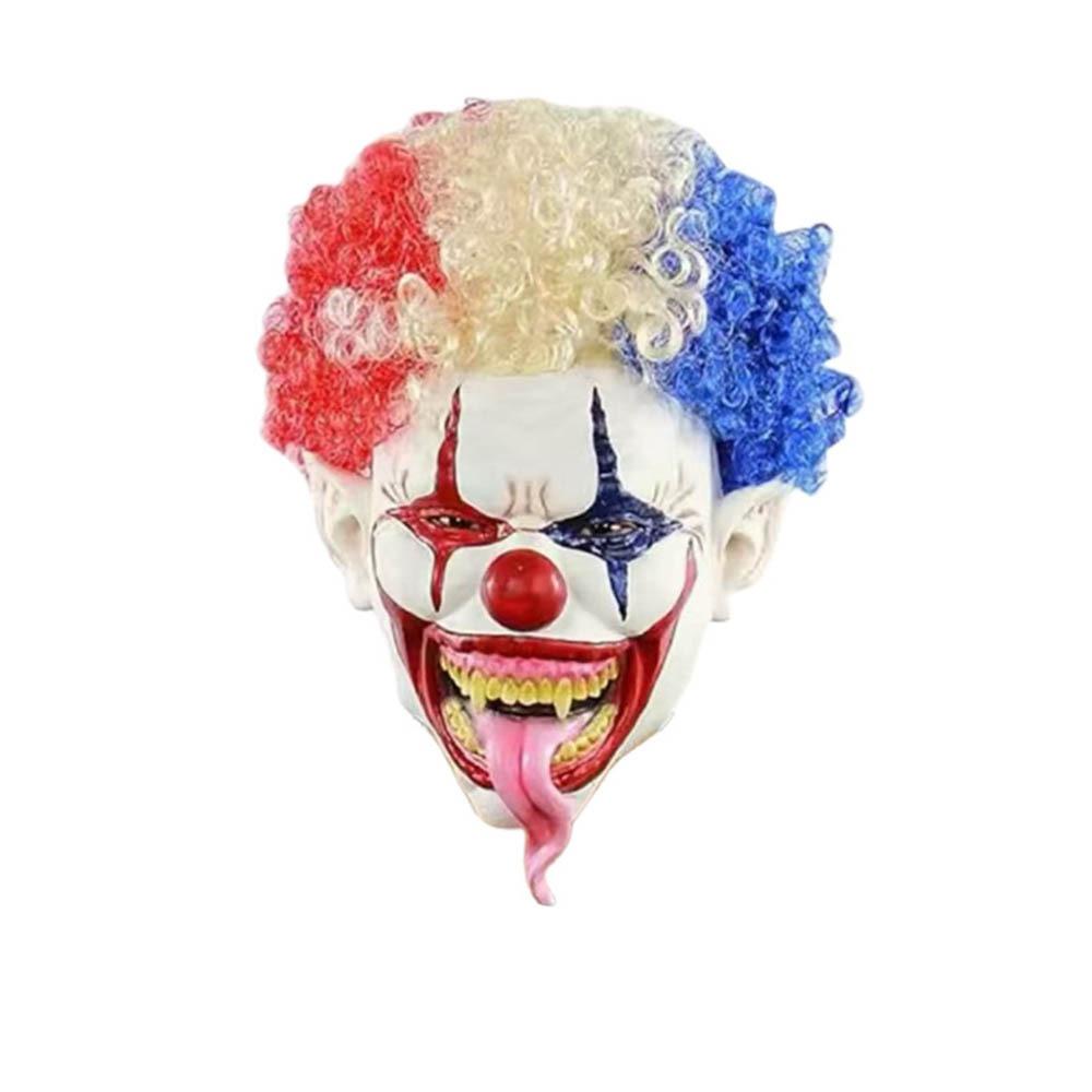 

Зубастый язык высунут Маска костюма клоуна Ужасающий призрак Праздничная маска Маска клоуна Вечеринка на Хэллоуин Clown Mask