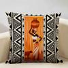 Geometric Cushion Cover Sofa Decorative Pillow Cover Home Living Room Ethnic Art Accessories 45x45cm Linen Double-sided Printing
