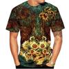 Neues Van Gogh Kunstgemälde 3D-Druck T-Shirt Sternenhimmel T-Shirt Für Männer Kurze Ärmel Street Oversized Tops Damen Klassisches T-Shirt