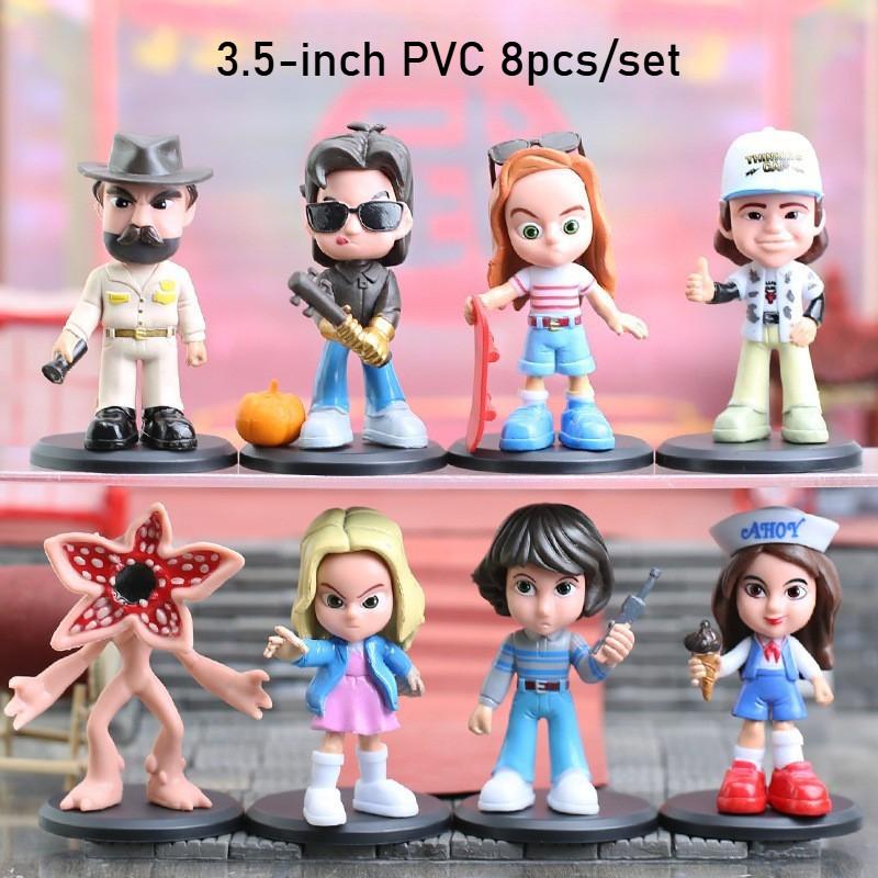 3.5 Inch 8pcs/set PVC Stranger Figure Steve Demogorgon Model Ornament Figures
