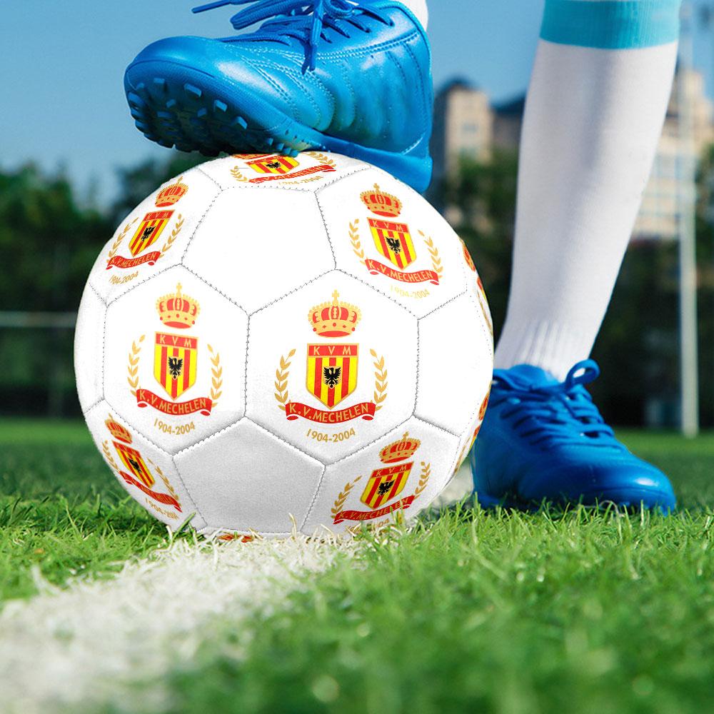 KV Mechelen Size 5 Soccer Ball, Machine-Stitched PVC, Durable & High Bounce, All Ages Fit, fan merchandise, matches & outdoor use.