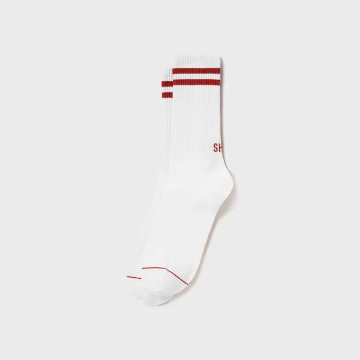 Gestreifte Socken mit Logo hinten, Freizeit, Weiß