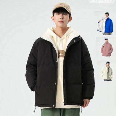 Specially for Cotton-padded Lamb Wool Cotton Clothes with Fleece and Thickened Stand-up Collar Trendy Brand Casual Loose Pretty Boy Cotton