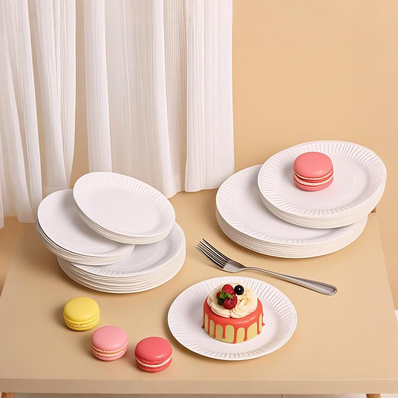 Disposable Paper Plate Set For Kid Diy Craft Art Activities With Round Shape For Classroom Use
