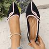 Retro Large Size Flat Heel Single Shoes Women'S Flying Weaving Casual Pointed Head Shallow Mouth One Pedal Single Shoes