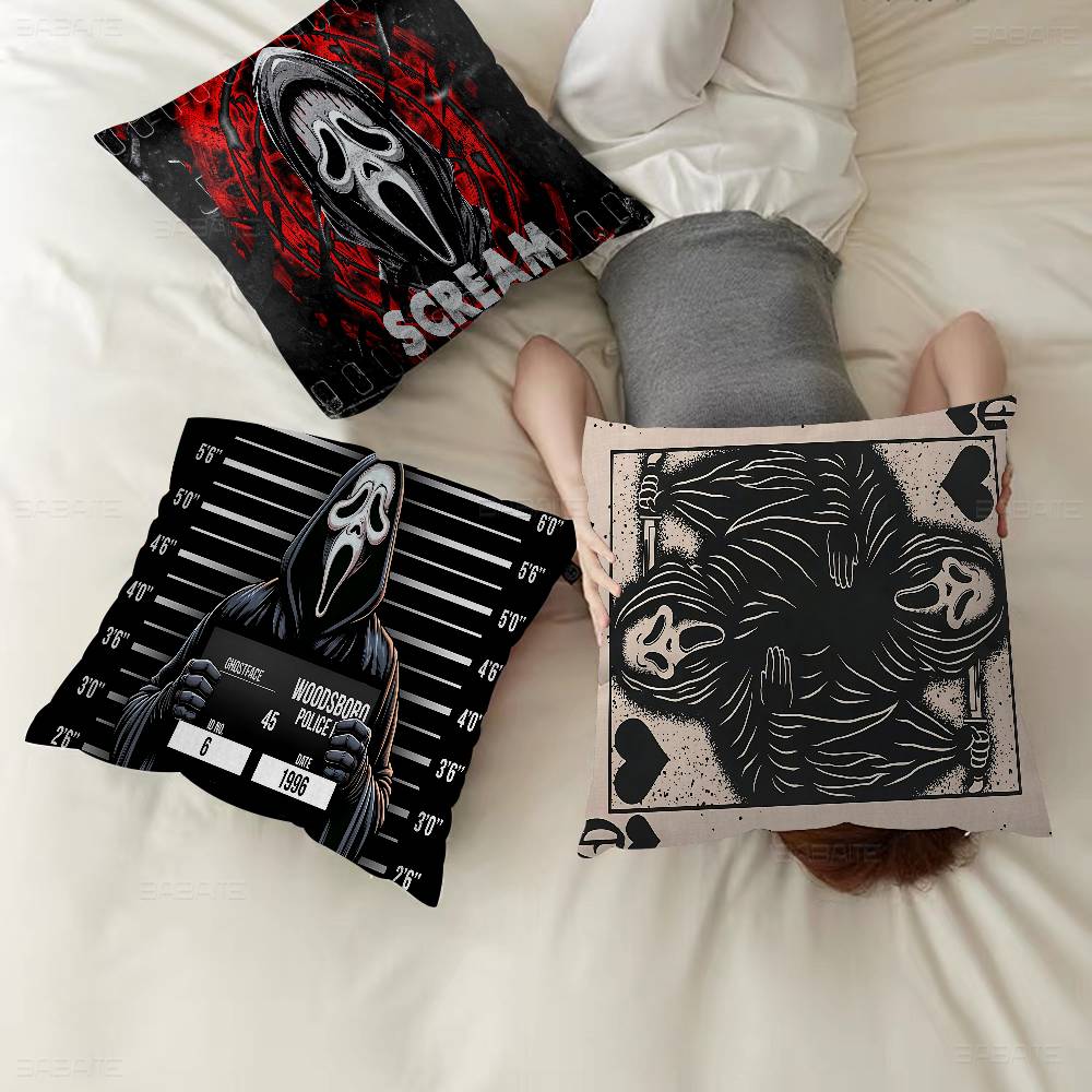S-Scream G-Ghostface Cushion Cover Polyester Sofa Cushions Decorative Throw Pillows Home Decoration Pillowcover