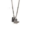 Empress Dowager Saturn Necklace: Crack Titanium Steel Square Plate for Men & Women, Winter Sweater Chain, Punk Style