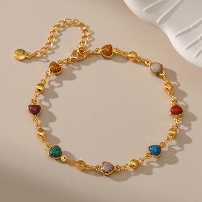 Stainless Steel Y2K Colorful Zircon Crystal Bracelet for Women Luxury Elegent 18K Gold Color Chain Dazzling Handmade Jewelry Acc