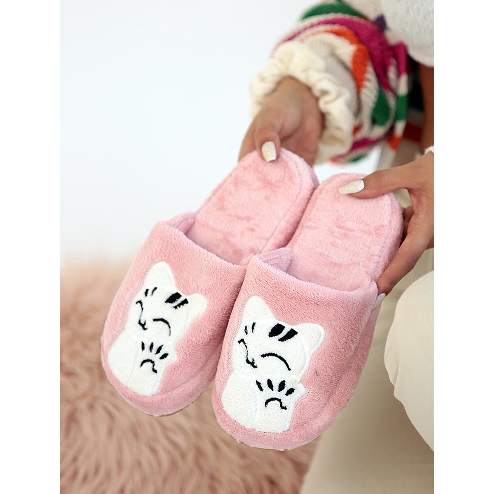 Модные женские домашние тапочки Smiling Cat с фигурной термоподошвой ...