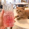 250ml/350ml Bark Patterned Glass Water Cup for Female Relief Glass Cups Drinks Summer Fruit Juice Beverage Milk Cup Water Bottle