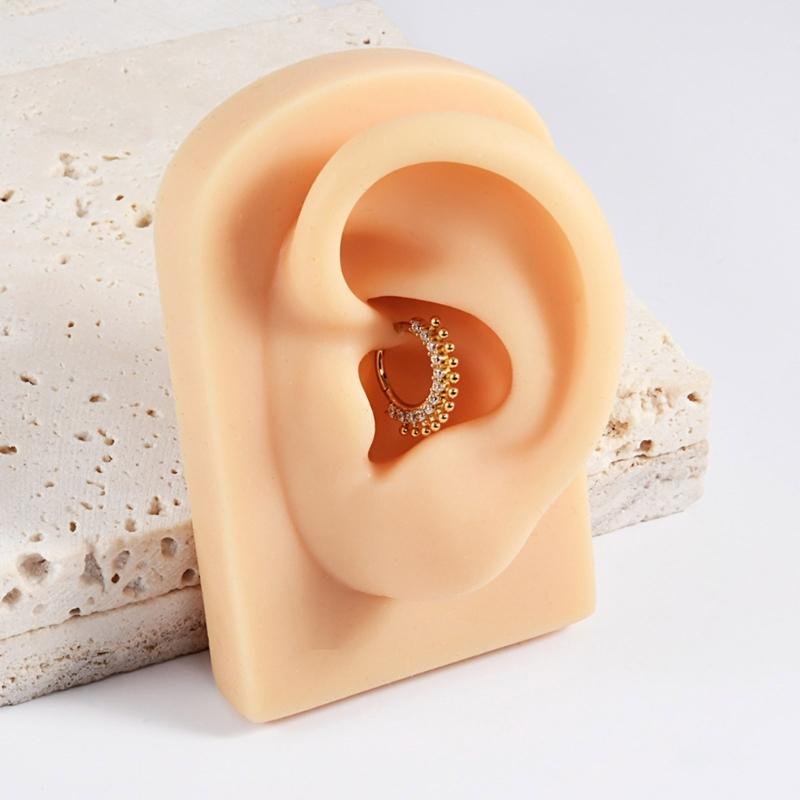 Fashionable Crystal Nose Piercing Ring Jewelry Stainless Steel Accessory for Ear Cartilage Music Festival Accessories