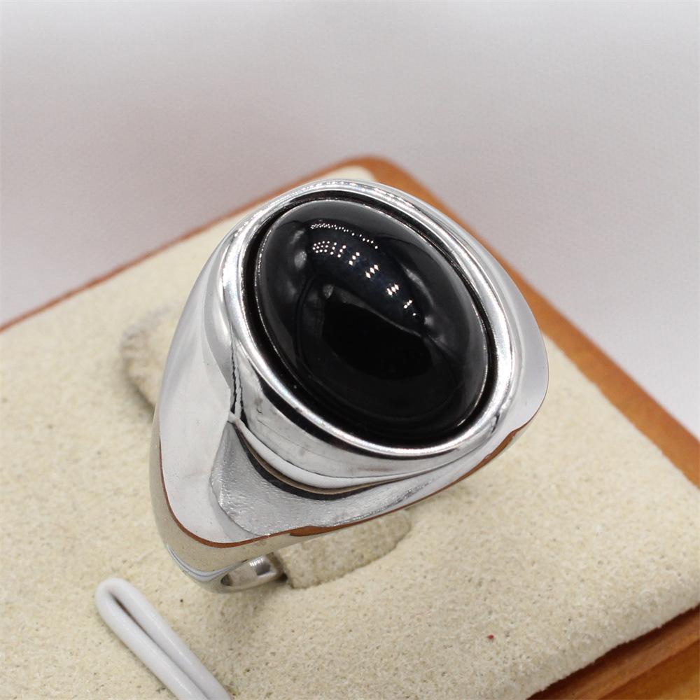 

2026 European and American Fashion Simple Retro Court Style Oval Gemstone Men s Jewelry Accessories Ring no. 12