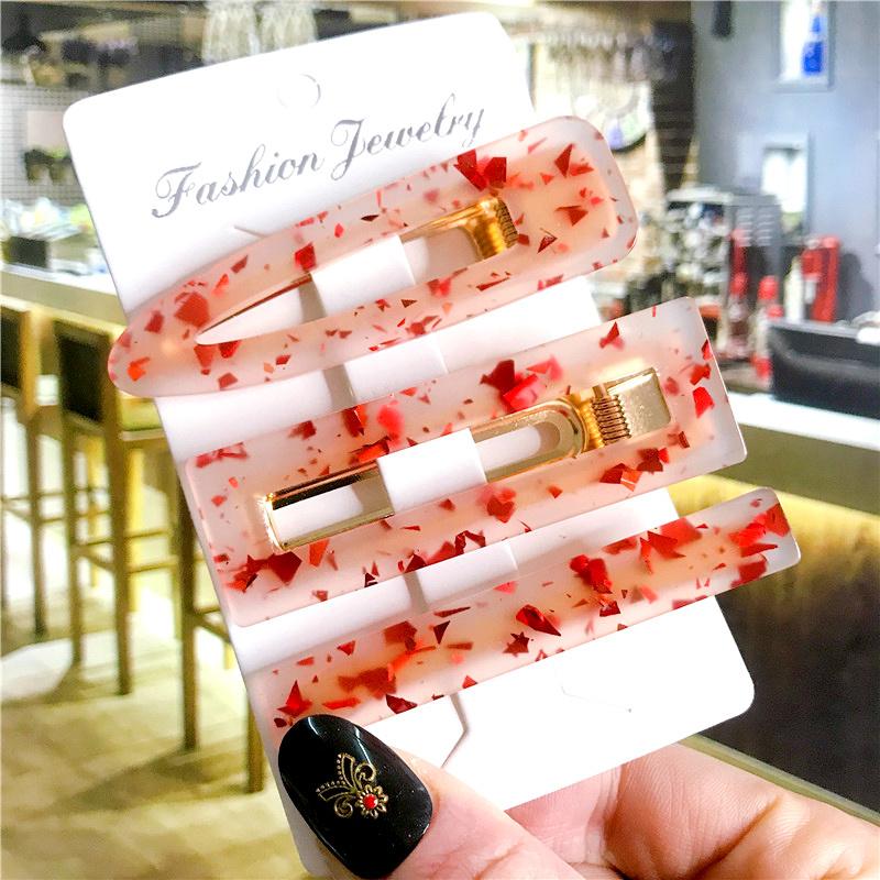 Koreanisches trendiges buntes Acetat 3-teiliges Haarspangen-Set Haarnadel für Frauen Mädchen Haarspangen Zubehör Schmuck Haarklammer Kopfbedeckung
