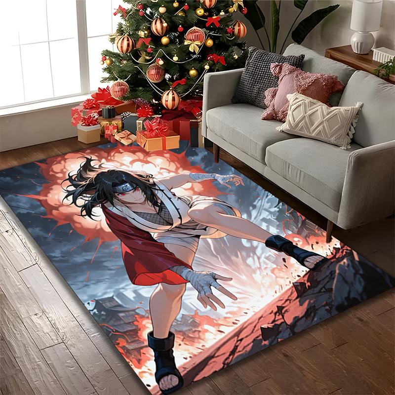 Naruto Rug Ideal for Reading Room, Multi-purpose Office Chair Sofa Carpet, Anti-slip Printed Home Area Rug