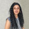 Long Water Wave Headband Wigs for Black Women Heat Resistant Natural Black Synthetic Hair Wigs With Headband Fake Hair