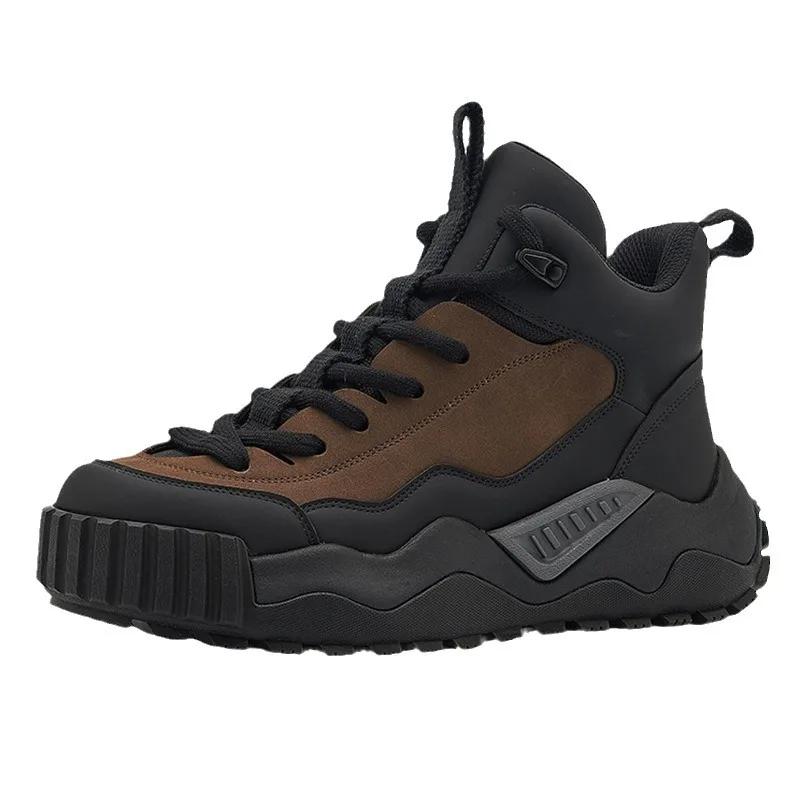 Spring Autumn New Men's Shoes Thick Soled Height Increasing Casual Sports Shoes Outdoor Adventure Mountaineering Travel Shoes