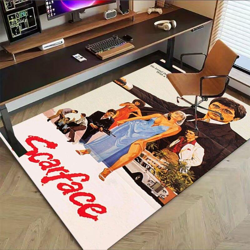 1 Stück Scarface Büroteppich Stuhlunterlage Weich, Bequem, Ganzjahres, Perfekt für Zuhause, Schlafzimmer oder Bürodekoration, Perfektes Geschenk für