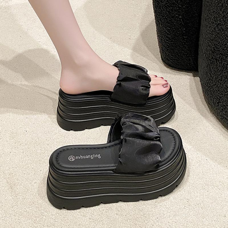 Fashion Fashion Thick-Soled Slippers For Womens Outer Wear 2025 Summer New Korean Version Thick-Soled 9CM High-Heeled Sandals For Women