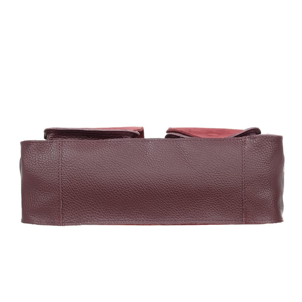 Large Suede Shopper Bag Vezze Tasca Burgundy