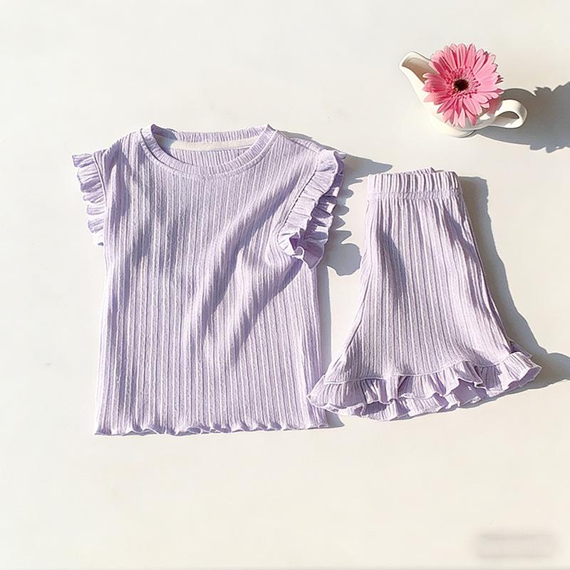 Summer Girls Ice Silk Sleeveless Vest And Shorts Set Stylish Two Piece Outfit For Toddler Baby Casual Wear