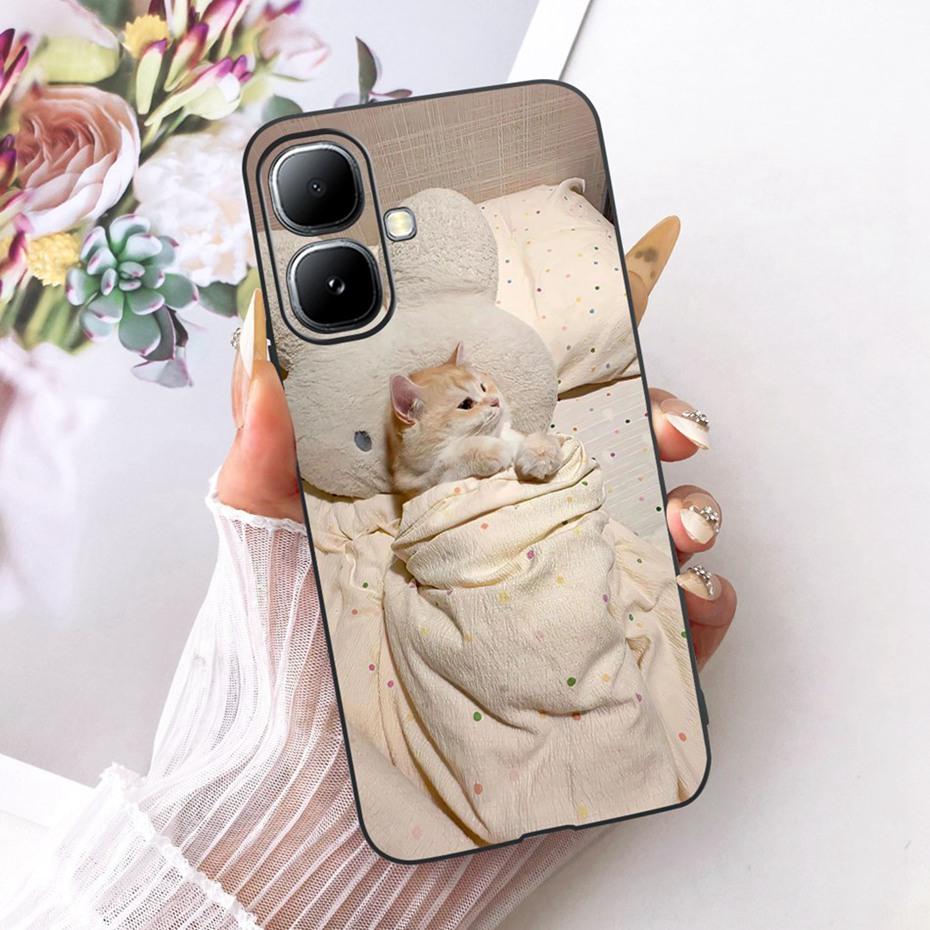 Cute Printing Phone Case For Infinix Smart 20 Soft Black Silicone TPU Cases For Infinix Smart20 X6840 X6840B Covers Bumpers