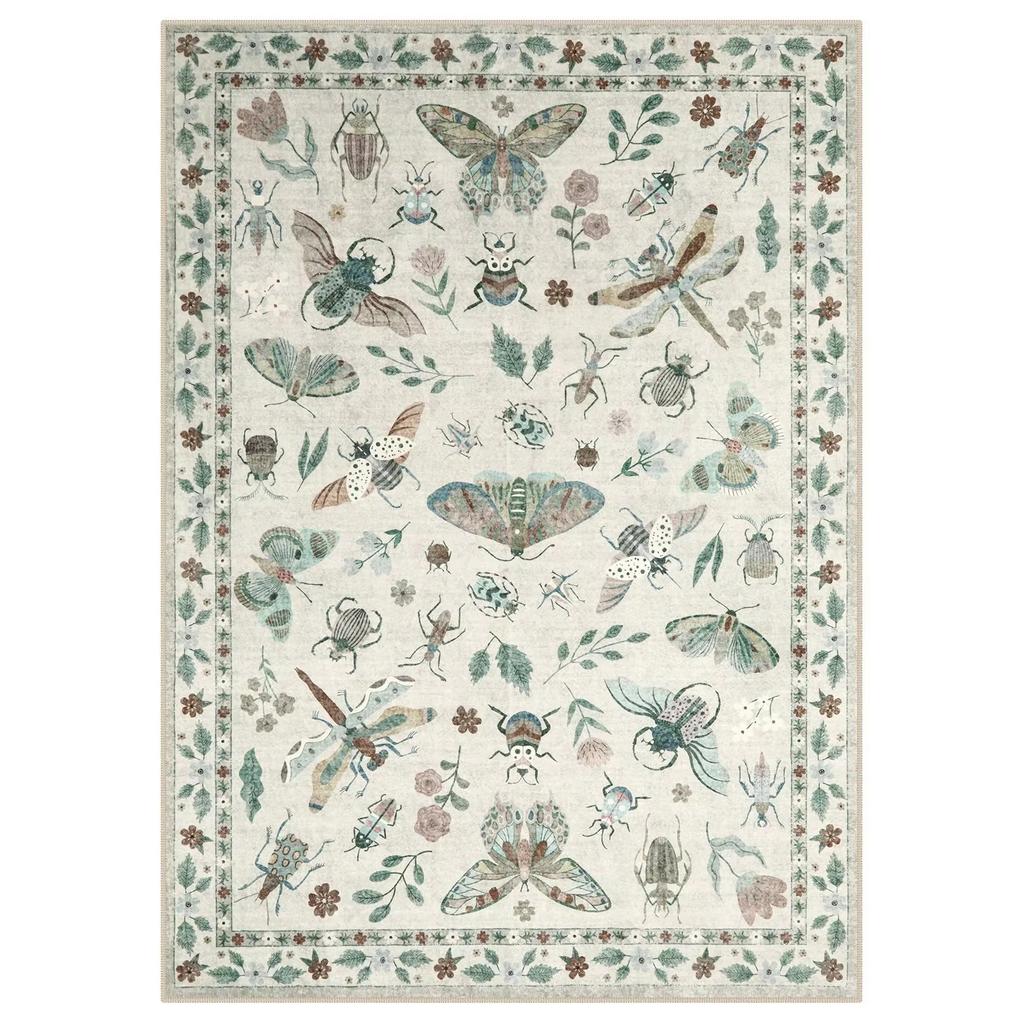Insect Print Area Rugs, Non Slip Washable Rugs for Living Room,Modern Bedroom Rug Under Bed Large Carpet for Room Decor