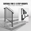 Stair Railing Wrought Iron Entrance Railing Suitable for 2 to 3 Steps for Outdoor Black