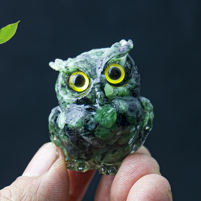 Uil Hars Kristal Beeldje Met Natuurlijke Watersteen Voor Huisdecoratie En Cadeau Geven