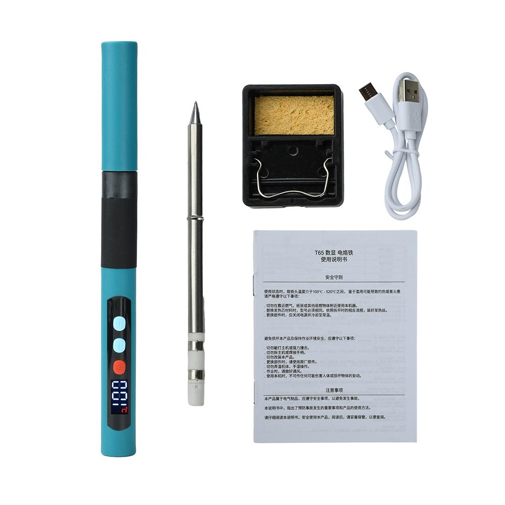 DC 9-20V Digital Display Soldering Iron with Adjustable Temperature Type-C Interface Portable Welding Pen for Electronics Repair