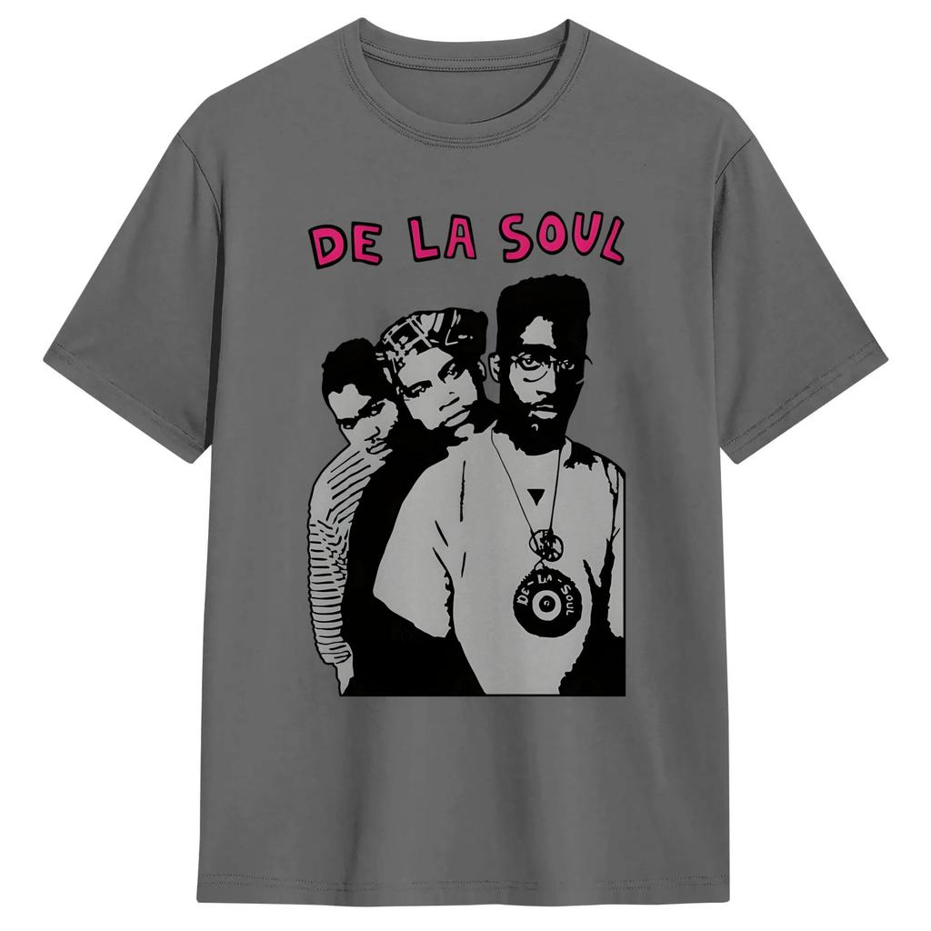 Hip Hop De La Soul 100 Cotton T Shirt For Unisex Beach Vintage T Shirts Crewneck Novelty Tees Oversized Design Clothes
