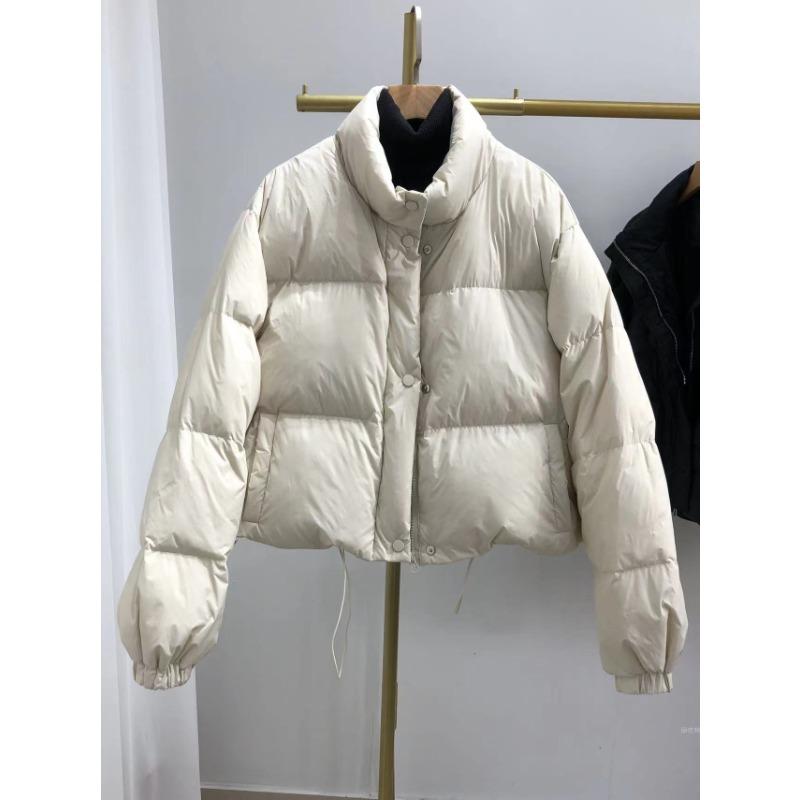 Small man, new cotton-padded clothes for women, short stand-up collar, loose and fashionable glossy cotton-padded jacket for women