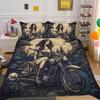 Beauty Skull Printed Comforter Cover Set Twin Size Polyester Home Bedclothes Highend Soft Duvet Cover Set