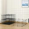Modular Metal Rabbit Run with Ladder and Mounting Accessories, 175x105x70cm - Black