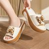 Women Bow Slippers EVA Soft Sole Summer Casual Women Platform Sandals Non-Slip Beach Slippers