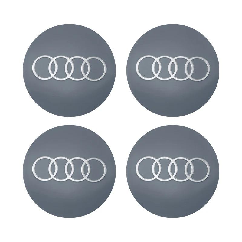 4Pcs 56mm 60mm Car Wheel Center Hub Cap Covers Sticker For R1 A3 A4 A5 A6 C5 B5 B6 B7 A7 A8 Q7 Q5 Q3 RS TT Sline Quattro Badgev1