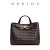 Borsa Tote in Pelle Intrecciata a Mano da Donna Elegante a Tracolla Morbida Forma Ovale Con Magnete