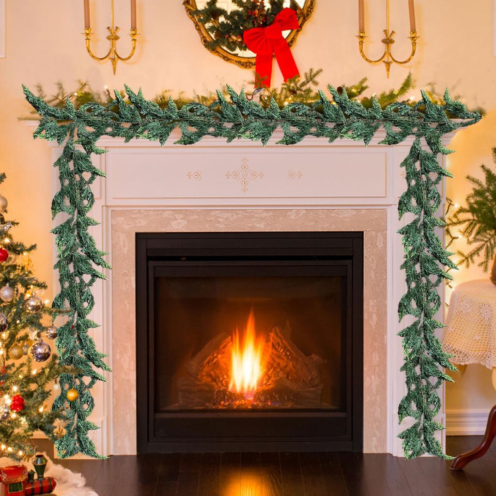 Artificial Simulation Christmas Leaf Cane Soft Feel Needle Vine Door Head Decoration Wall Hanging