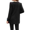 Fashion Women Knit Long T-shirts Women Loose Fit Long Sleeve Pockets Pullover Sweater Casual Autumn Winter Solid Color Chunky Knit Top