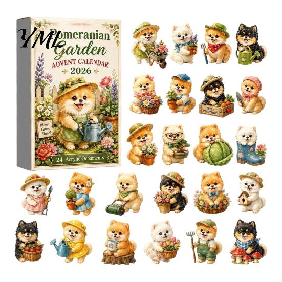 Gift for Dog Lovers Advent Calendars 2026, Cute 24 Days Christmas Countdown Box Calendar, 2D Acrylic Collectible Figures Lovers, Kids, Adults