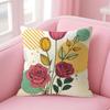 Modern Art Blossoms Cushion Cover Natural Linen Pillow Case Double-Sided Print Decorative Sofa Pillowcase Home Decor Gift