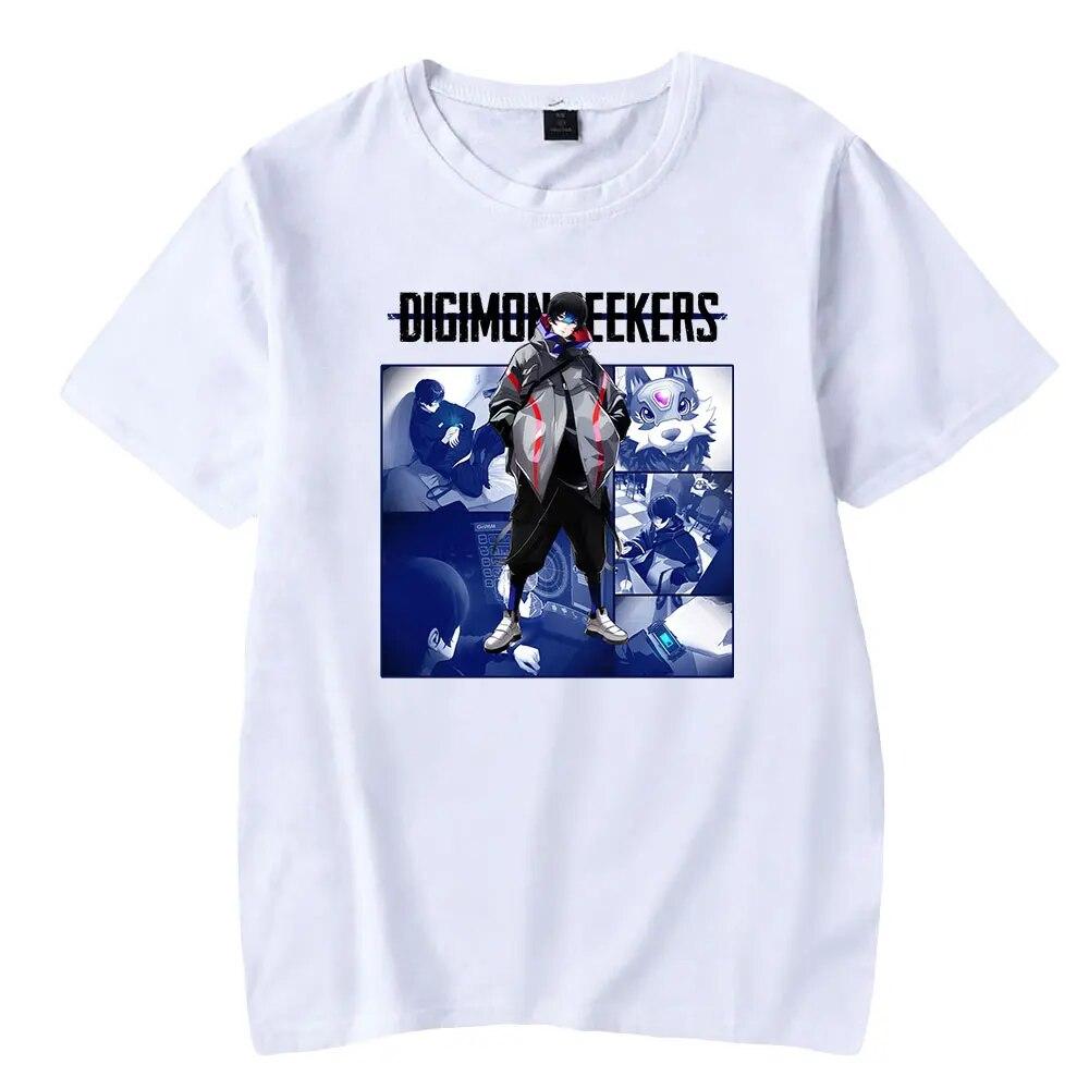 Digimon Adventure Anime 2023 Neues Digimon Seekers T-Shirt Crewneck Kurzarm T-Shirt Damen Unisex T-Shirt Harajuku Kleidung Unisex